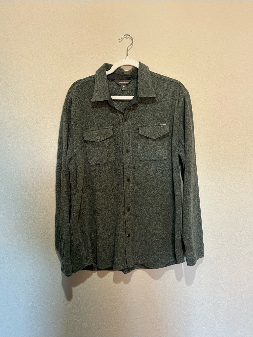 Eddie Bauer Grey Button-Front Shirt Jacket